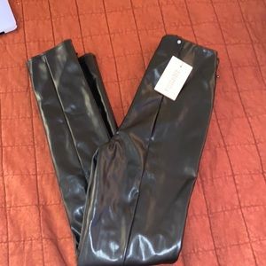 Missguided Leather Pants with split seam at ankles